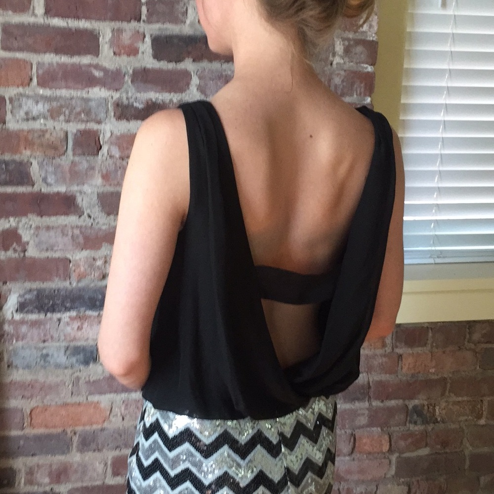 V-Back Sequin Dress